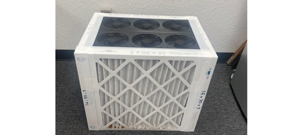 An easily constructed Corsi-Rosenthal box using a modular PC fan system