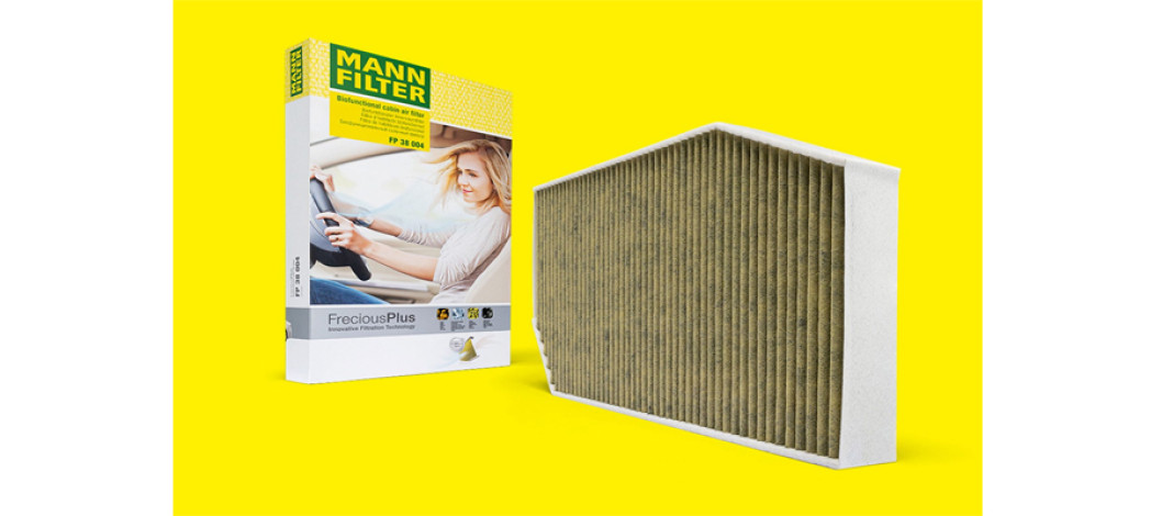 New MANN-FILTER cabin air filter featuring nanofibers